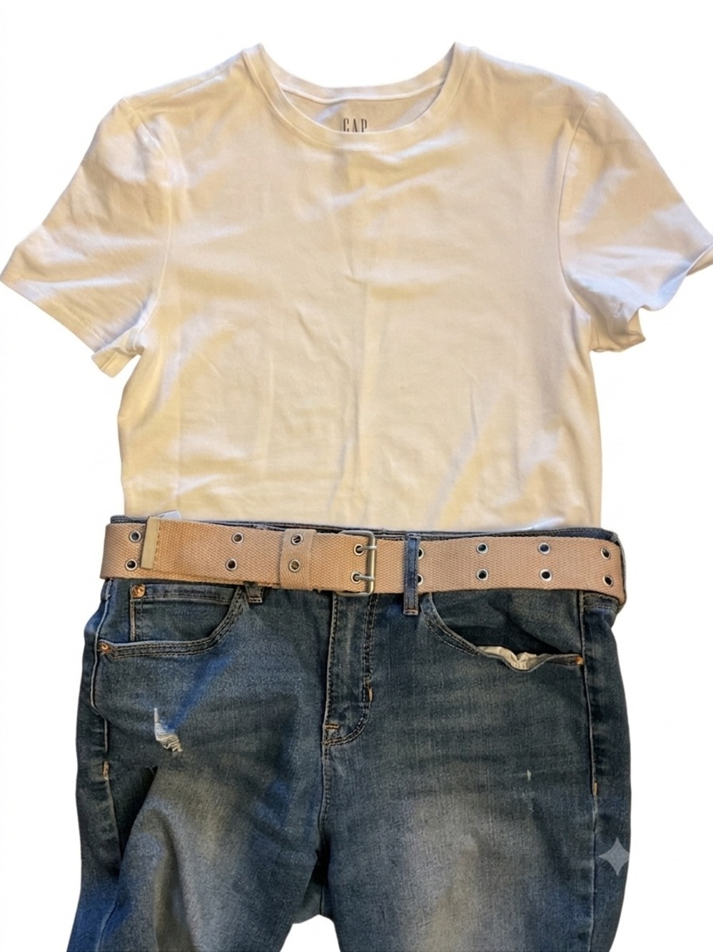 NWOT Tan Canvas Grommet Belt - Picture 8 of 8